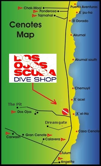 Map Of Cenotes Near Tulum Cavern And Cave Diving With Dos Ojos Scuba Overview. The Riviera Maya Is  Known As The Mecca For Cavern And Cave Diving And Exploration.